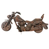 Vintage GREAT HAND CARVED WOOD HARLEY DAVIDSON MOTOR CYCLE