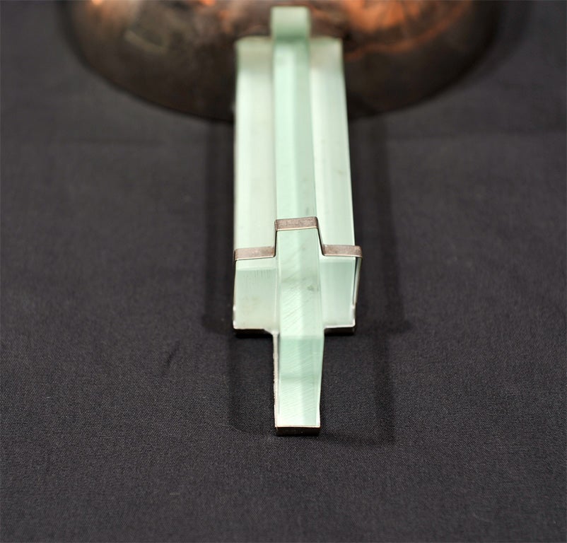 Pareja de apliques modernistas Art Déco de Genet and Michon mediados del siglo XX en venta