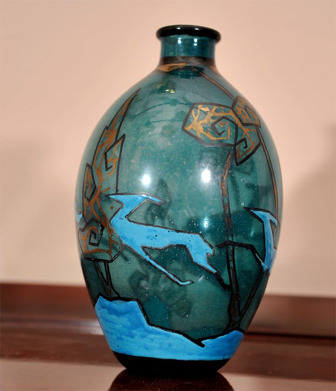 Art Deco Enameled Vase by MARCEL GOUPY 2
