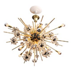 Custom Handmade Brass and Crystal Sputnik 11