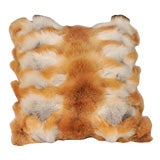 RED FOX PILLOW WITH BEIGE SUEDE