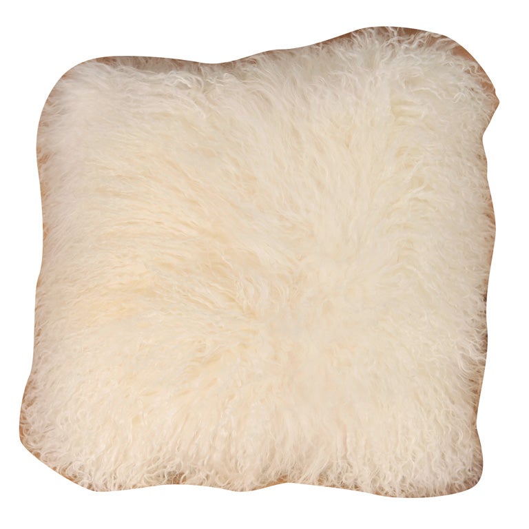 Custom Mongolian Lamb Throw Pillow at 1stdibs