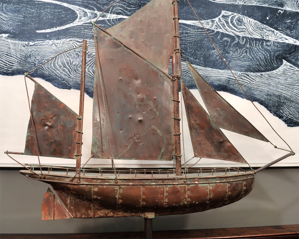 Sailing Ship Weathervane In Good Condition In Greenwich, CT