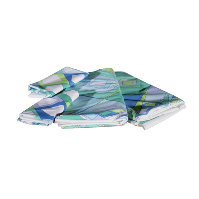 EMILIO PUCCI  Pillowcases TWIN Flat Sheet SET- N.O.S!