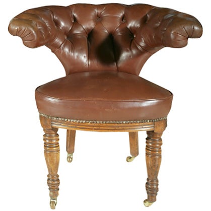 English "Cockfighting" Leather Chair