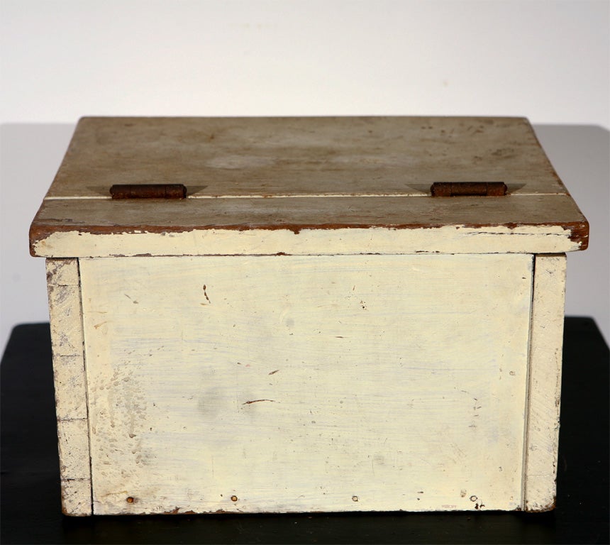 RARE 19THC ORIGINAL WHITE PAINTED DOCUMENT BOX 2