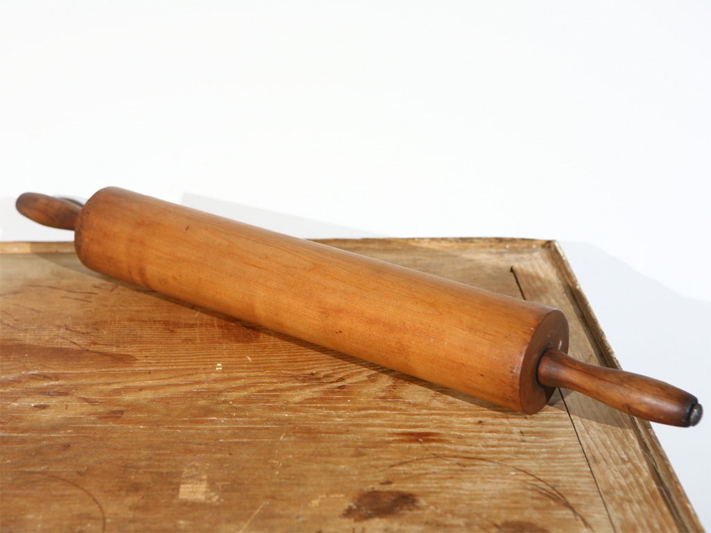 19th Century 19THC CUTTING BOARD & ROLLING PIN FROM PENNSYLVANNIA