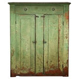 Antique 19THC ORIGINAL GREEN PAINTED JELLY CUPBOARD