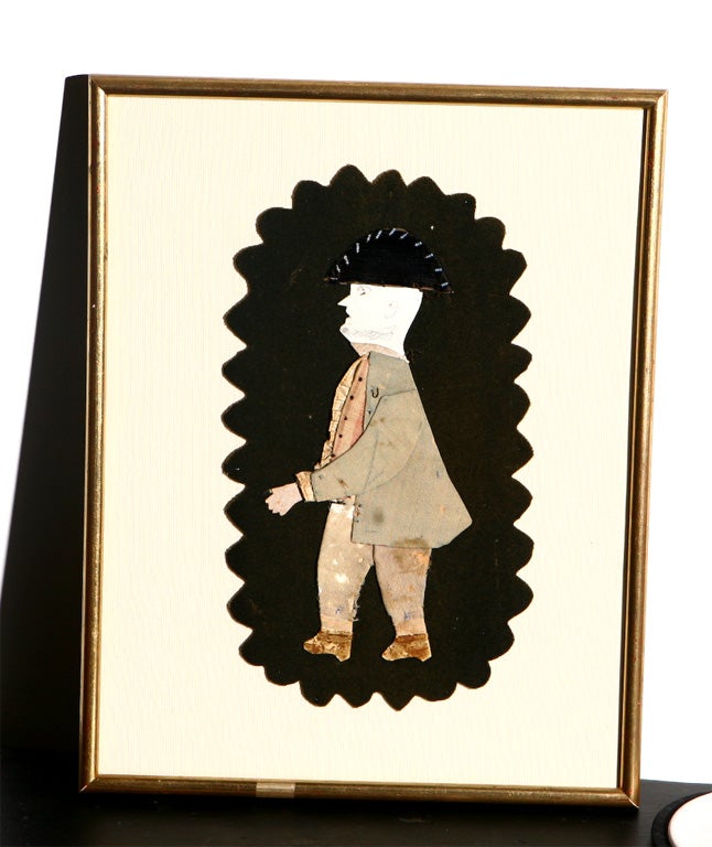 19THC HANDMADE FABRIC/  FRAMED PEN WIPE ON LINEN