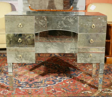 Mirrored Vanity with Antique Glass
