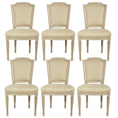 Set of Six Louis XVI Style Dining Chairs Attr. to Jansen