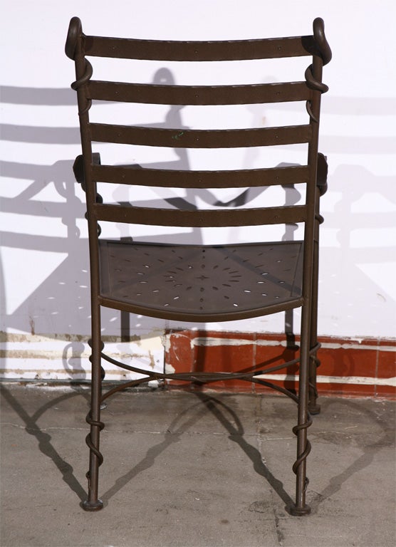 Set of twisted wrought iron arm chairs at stdibs Set of twisted wrought iron arm chairs at stdibs