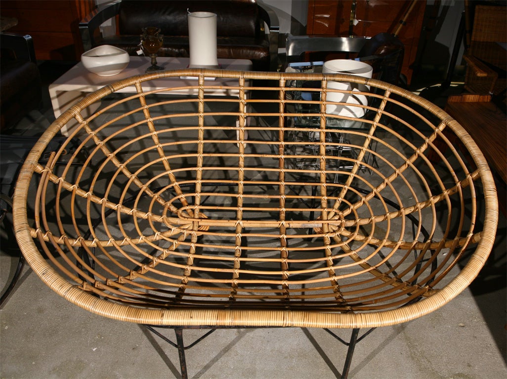 Unknown Faux Rattan Oval Lounge Chair