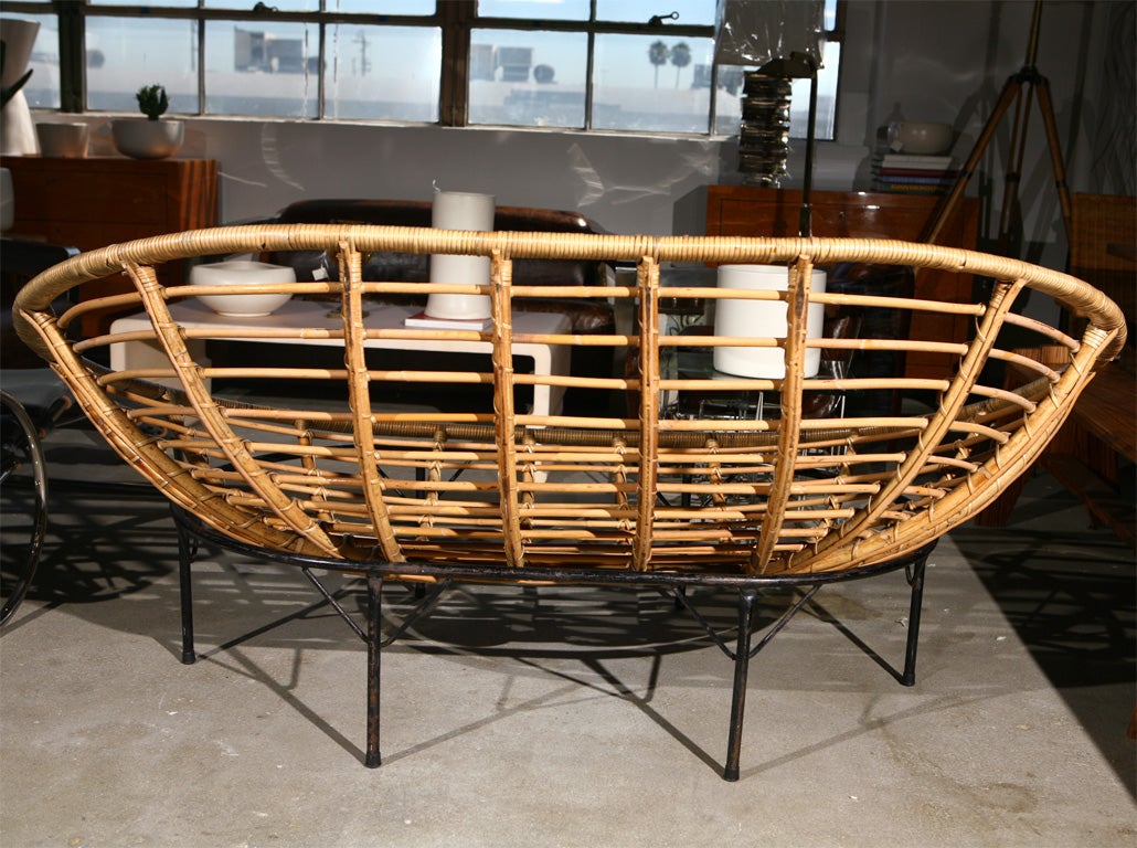 Faux Rattan Oval Lounge Chair 2