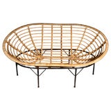 Faux Rattan Oval Lounge Chair