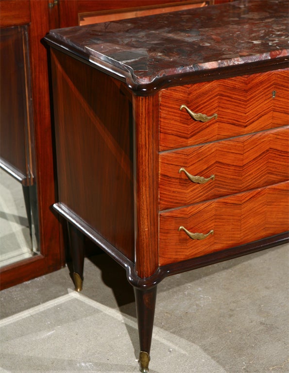 French Parquetry Marble-Top Dresser 2