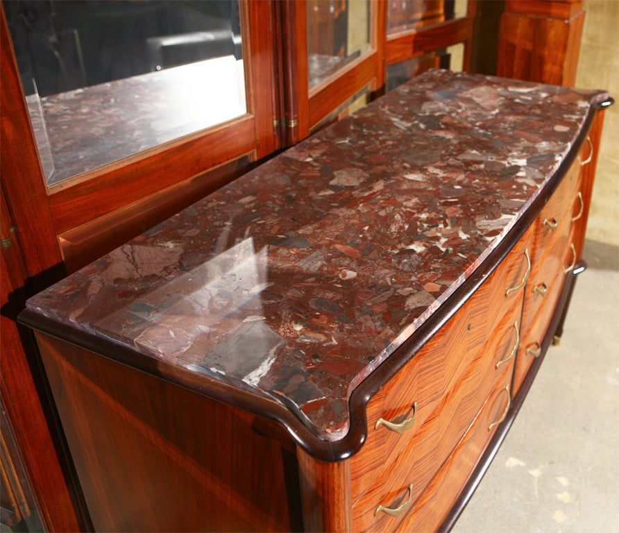 French Parquetry Marble-Top Dresser 4