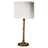 Maison Bagues Bronze Dore Incised Tubular Lamp