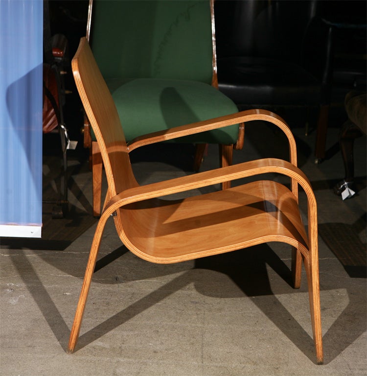 Mid-20th Century One Bent Plywood Lounge Chair by Hans Pieck