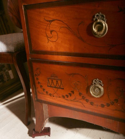 19th Century INLAID LINEN PRESS For Sale