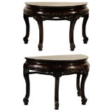 Pair of Chinese Demi-Lune Tables