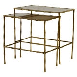 Bagues Style Pair of Faux Bamboo Nesting Tables