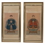 Pair of Chinese Ancestor Paintings