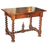 Lovely French Walnut Writing Table with Single Drawer