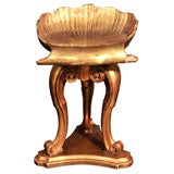 19th Century Venetian Rococo Style Carved Giltwood Grotto Stool