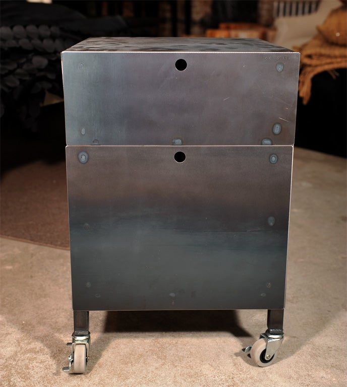 20th Century Mouse Steel Desk With Filing Cabinet For Sale