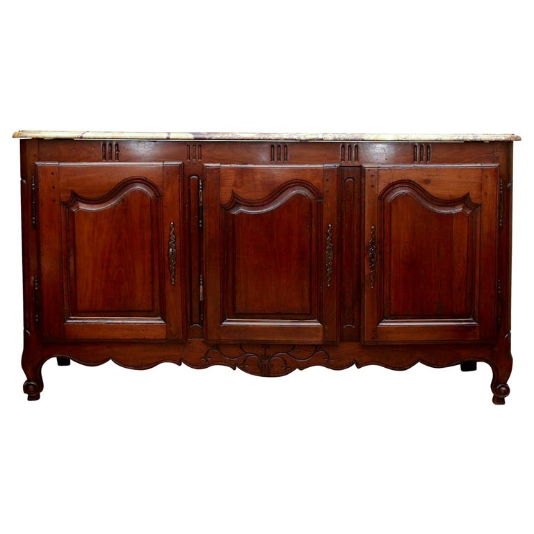 Cherrywood enfilade with marble top