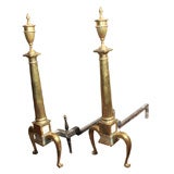 Pair of American Federal Brass Andirons.