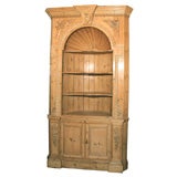 Antique Georgian style hand carved pine corner cupboard.