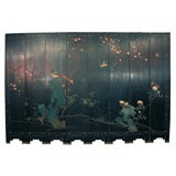 Large 8 panel Chinese lacquer screen