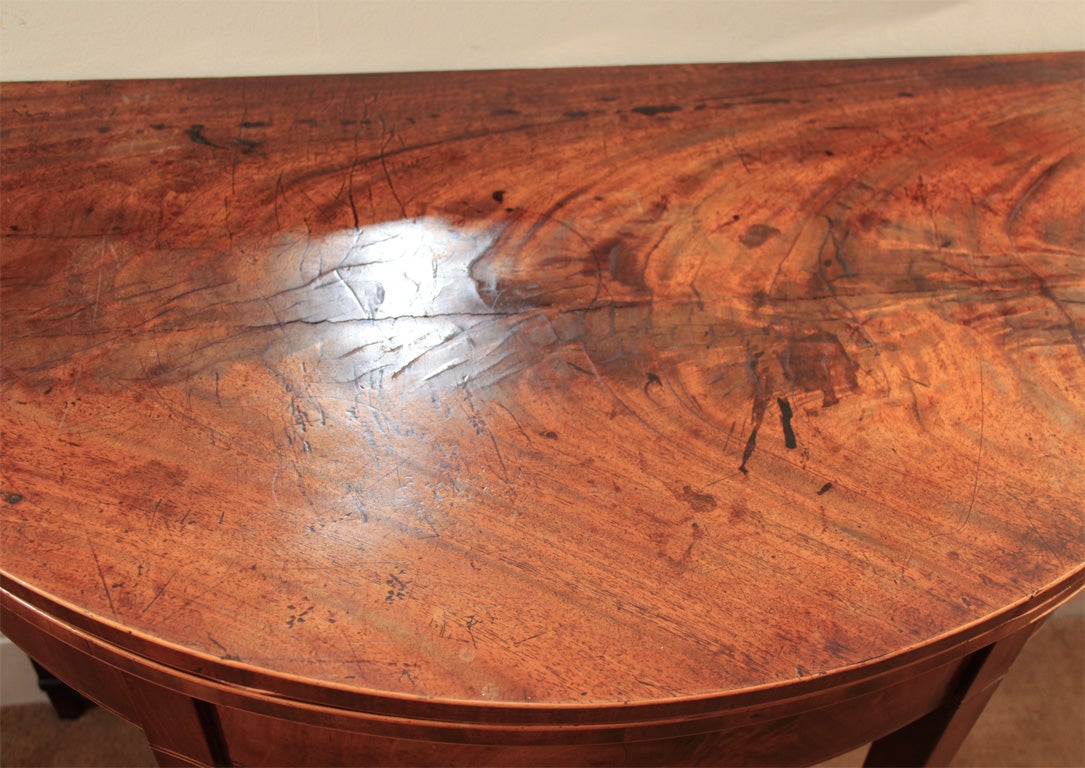 George III Demi Lune flip top card table. For Sale 1