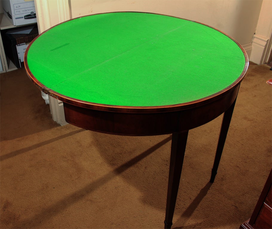 George III Demi Lune flip top card table. For Sale 2