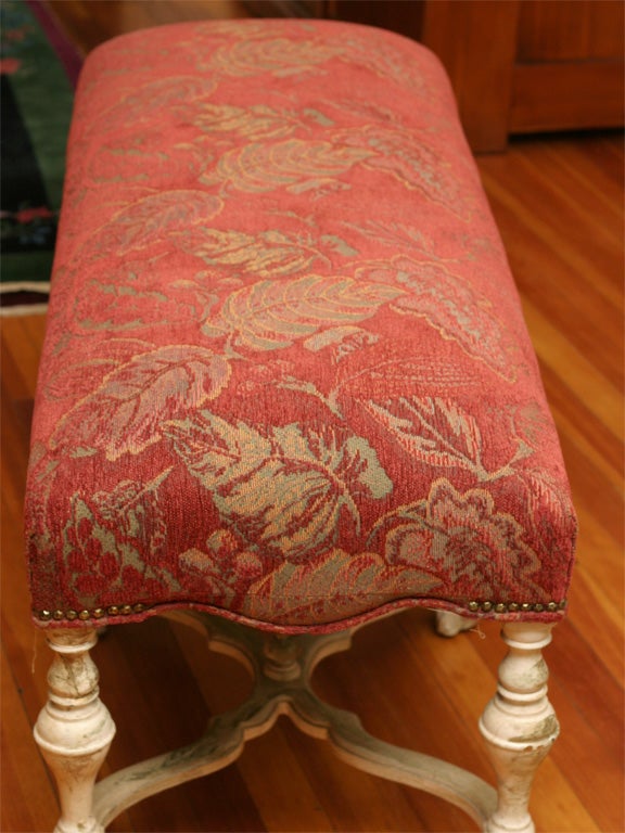 French Upholstered Settee/Bench with Painted Base