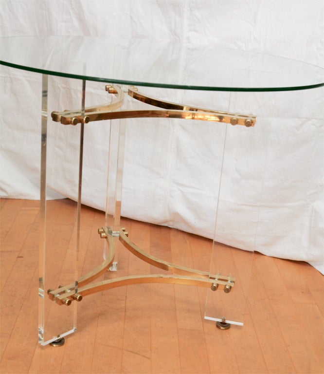 Side Table in Plexi and Brass