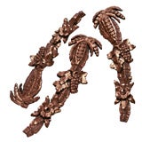 3 carved decorative fragments