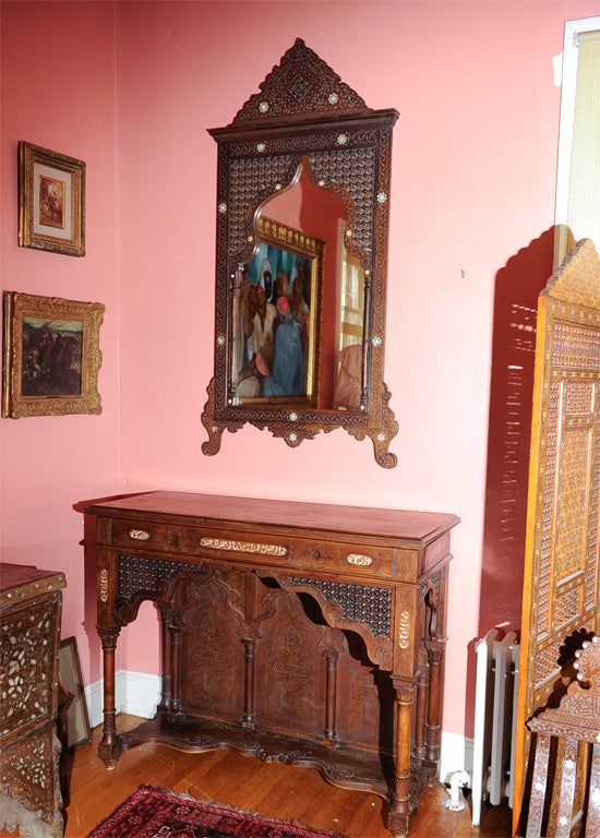 Inlaid Mirror And Console