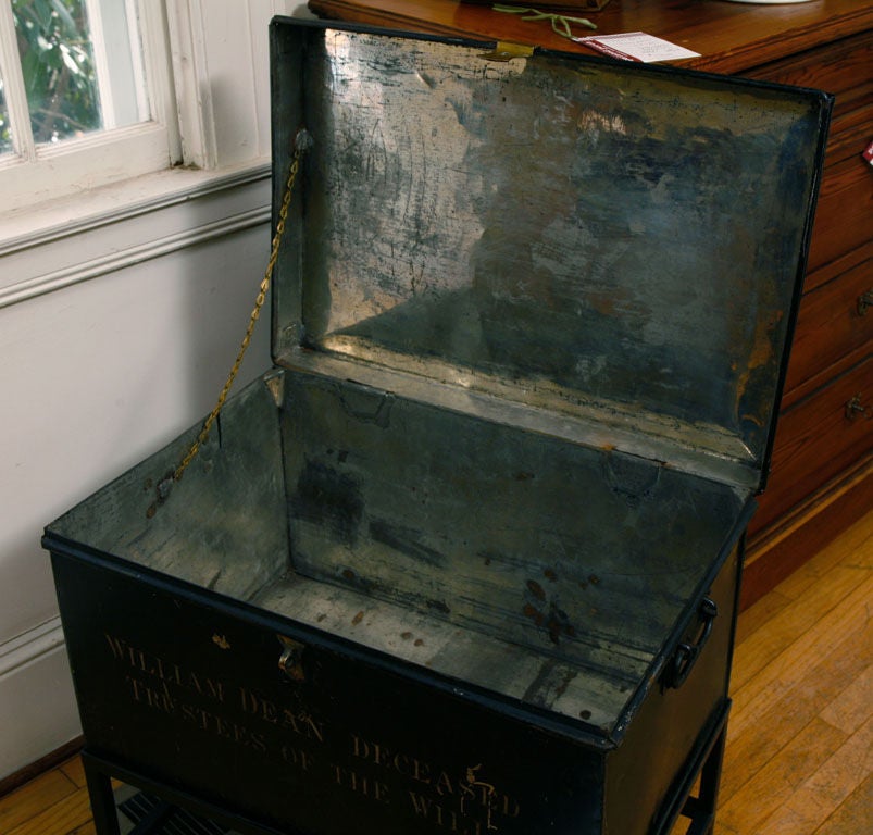 this is an old English deed box, in which were kept all of the important papers of the 