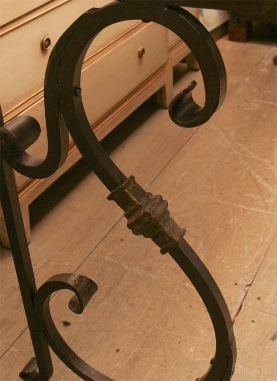 Iron Copper Clad Top Metal Console Table