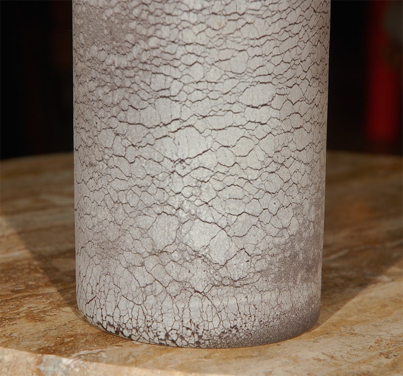 Late 20th Century Alfredo Barbini murano scavo glass vase