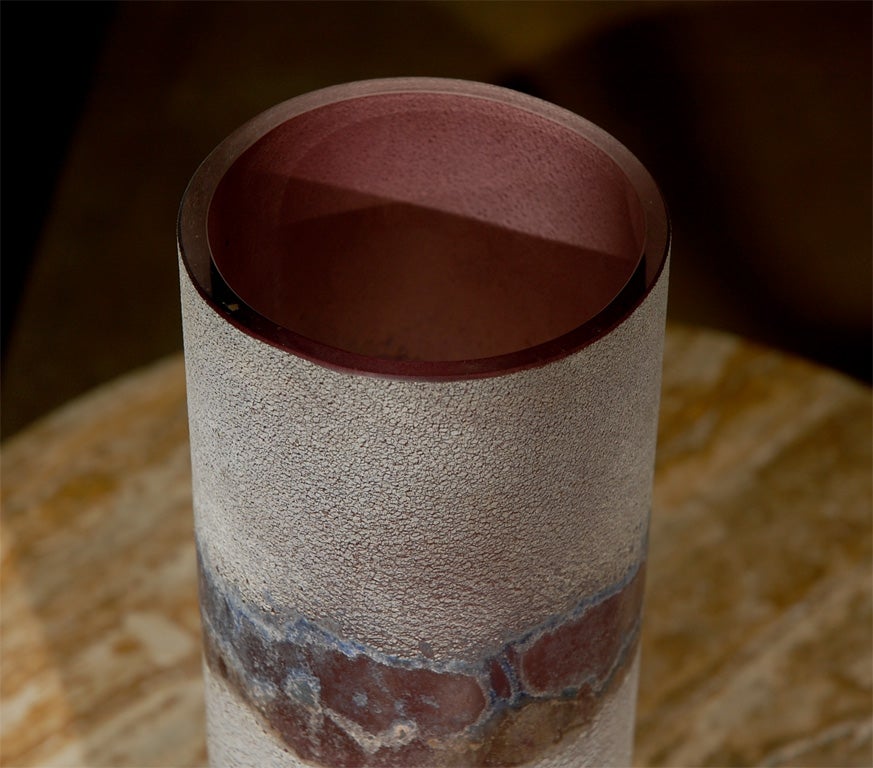 Glass Alfredo Barbini murano scavo glass vase