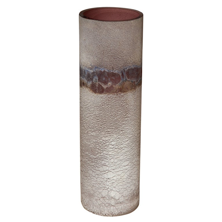 Alfredo Barbini murano scavo glass vase