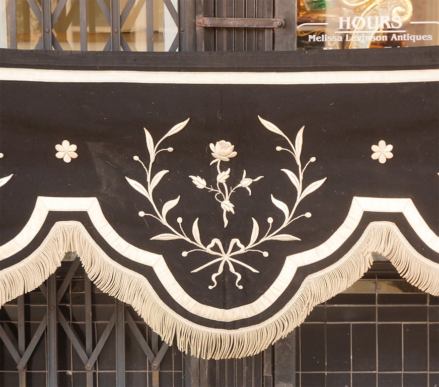 Italian Black & Silver Metallic Valance