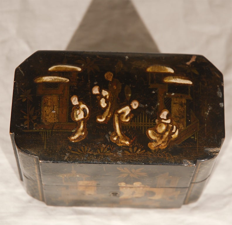 Wood 19th C. Chinoiserie Box