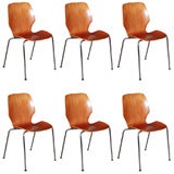 6 Westnofa Norwiegian wood and chrome chairs