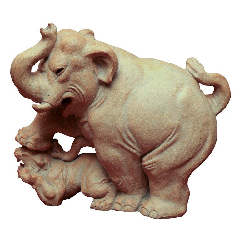 Elephant and Lion by Knud Kyhn for Royal Copenhagen