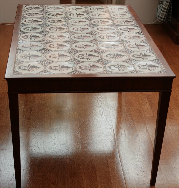 Mid-20th Century Decorative Tile Cocktail Table by Frits Henningsen For Sale